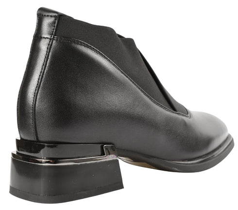 Ghete casual, dama, KARISMA, W170003A negru, piele naturala